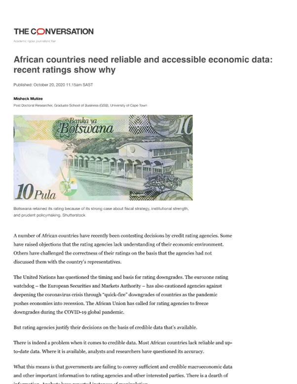 African countries need reliable and accessible economic data: recent ratings show why