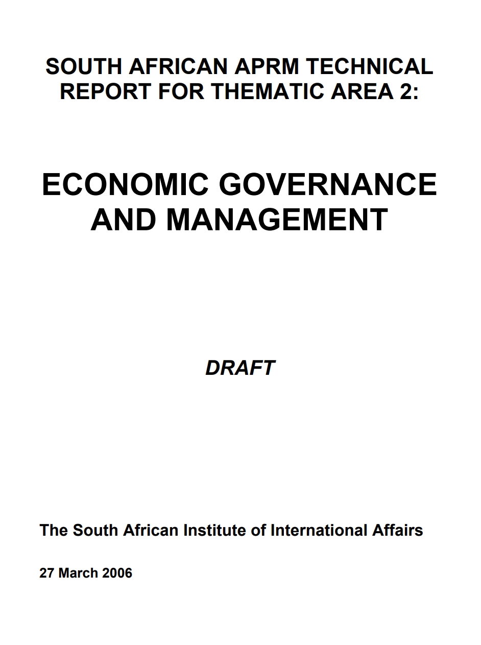 SOUTH AFRICAN APRM TECHNICAL REPORT FOR THEMATIC AREA 2: